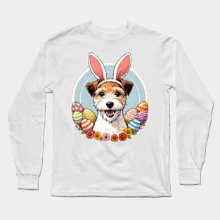 Parson Russell Terrier's Easter Celebration with Bunny Ears Long Sleeve T-Shirt